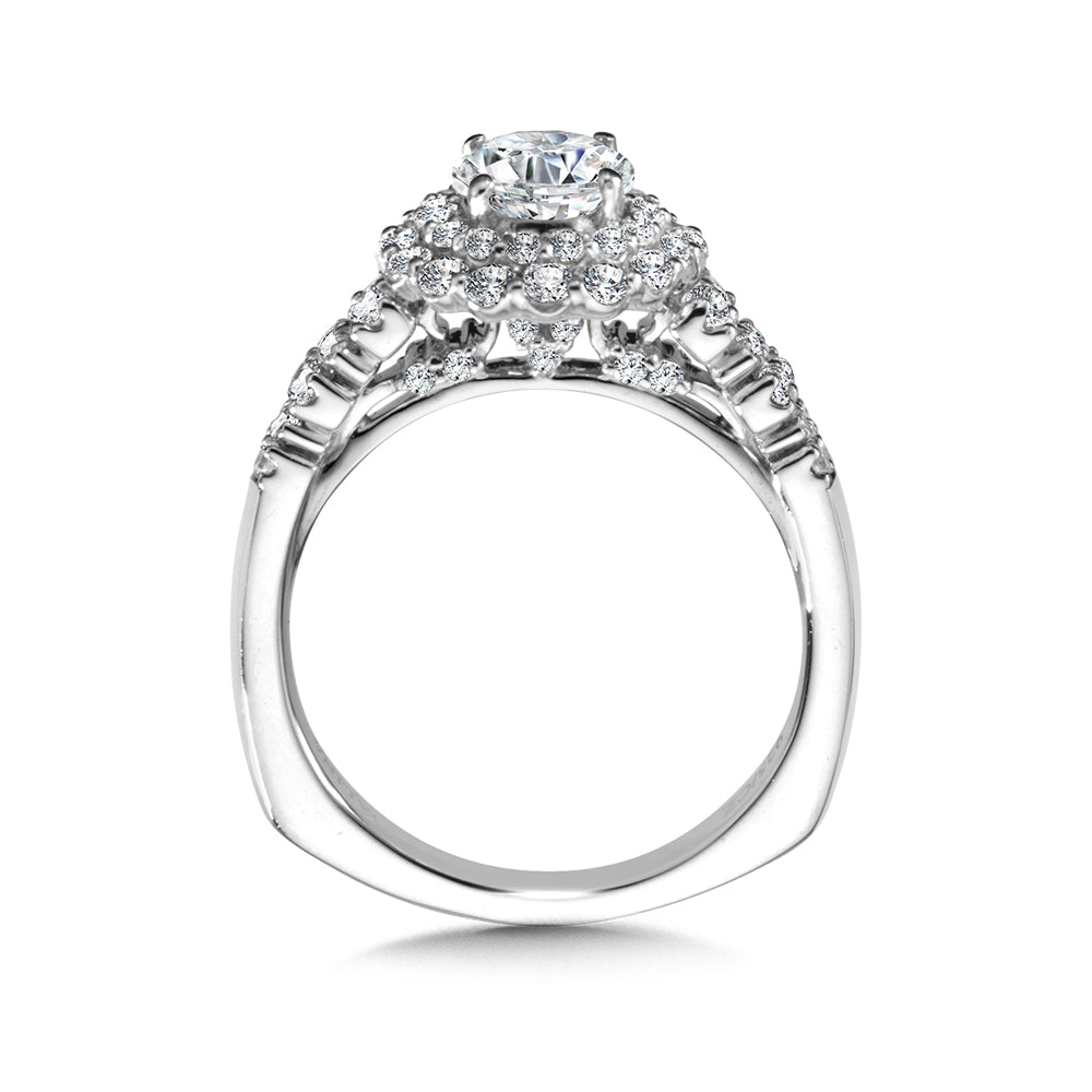 Double Halo Diamond Engagement Ring — R1034W