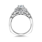 Double Halo Diamond Engagement Ring — R1034W