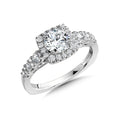 Cushion-Shaped Halo Diamond Engagement Ring — R1036W