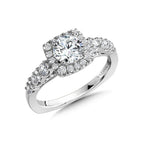 Cushion-Shaped Halo Diamond Engagement Ring — R1036W