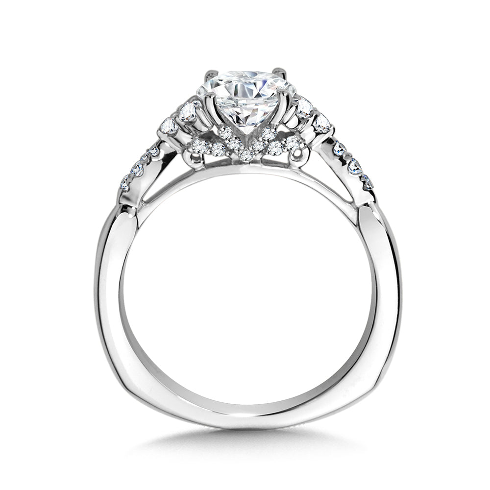 Diamond Engagement Ring With Side Stones — R1037W
