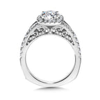 Split Shank Cushion-Shaped Halo Diamond Engagement Ring — R1038W