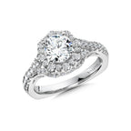 Ornate Halo Diamond Engagement Ring — R1047W