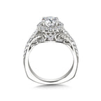 Ornate Halo Diamond Engagement Ring — R1047W