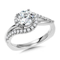 Round Spiral Diamond Engagement Ring — R1053W