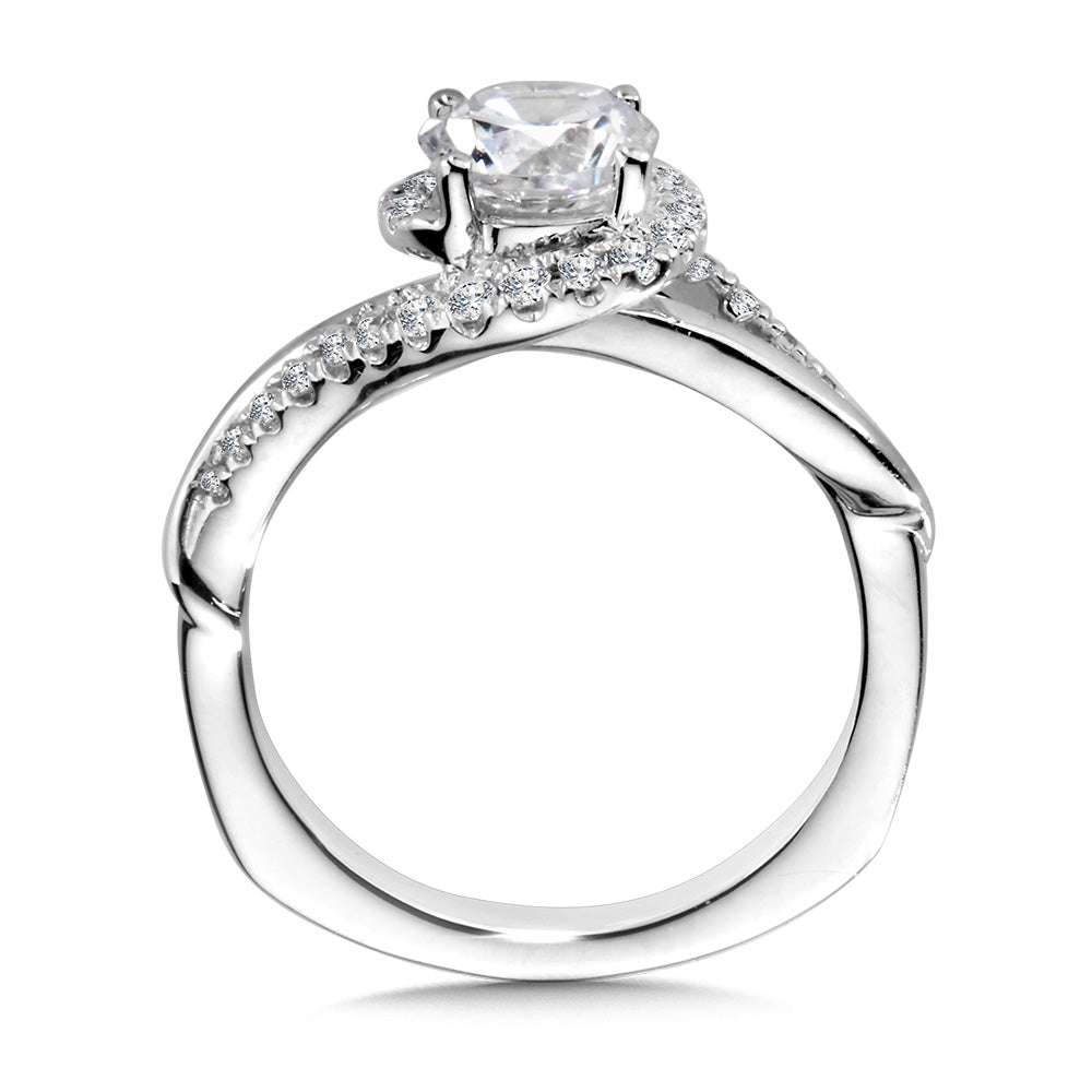 Round Spiral Diamond Engagement Ring — R1053W
