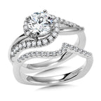 Round Spiral Diamond Engagement Ring — R1053W