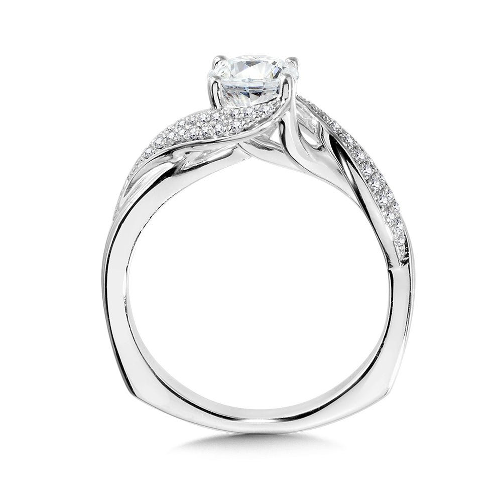 Spiral Pave Diamond Engagement Ring — R1054W