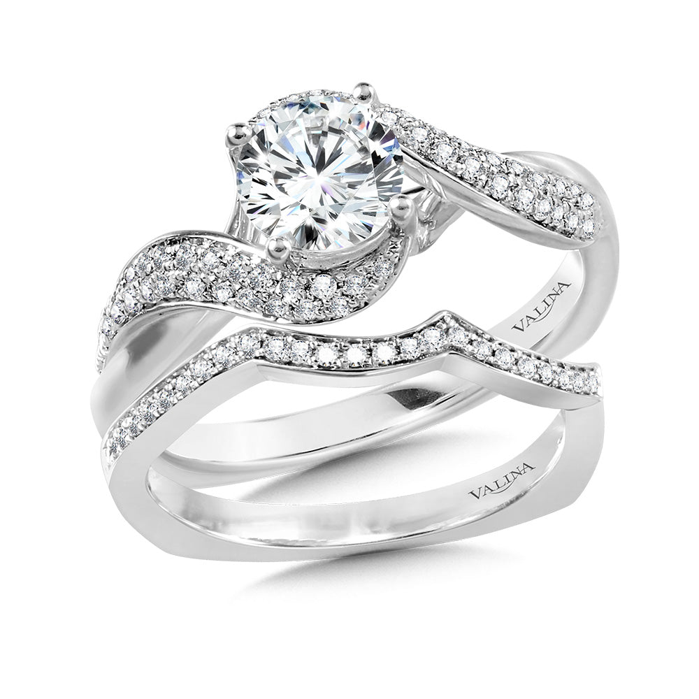 Spiral Pave Diamond Engagement Ring — R1054W