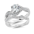 Spiral Pave Diamond Engagement Ring — R1054W