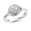 Double Halo Engagement Ring — R1055W