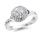 Double Halo Engagement Ring — R1055W
