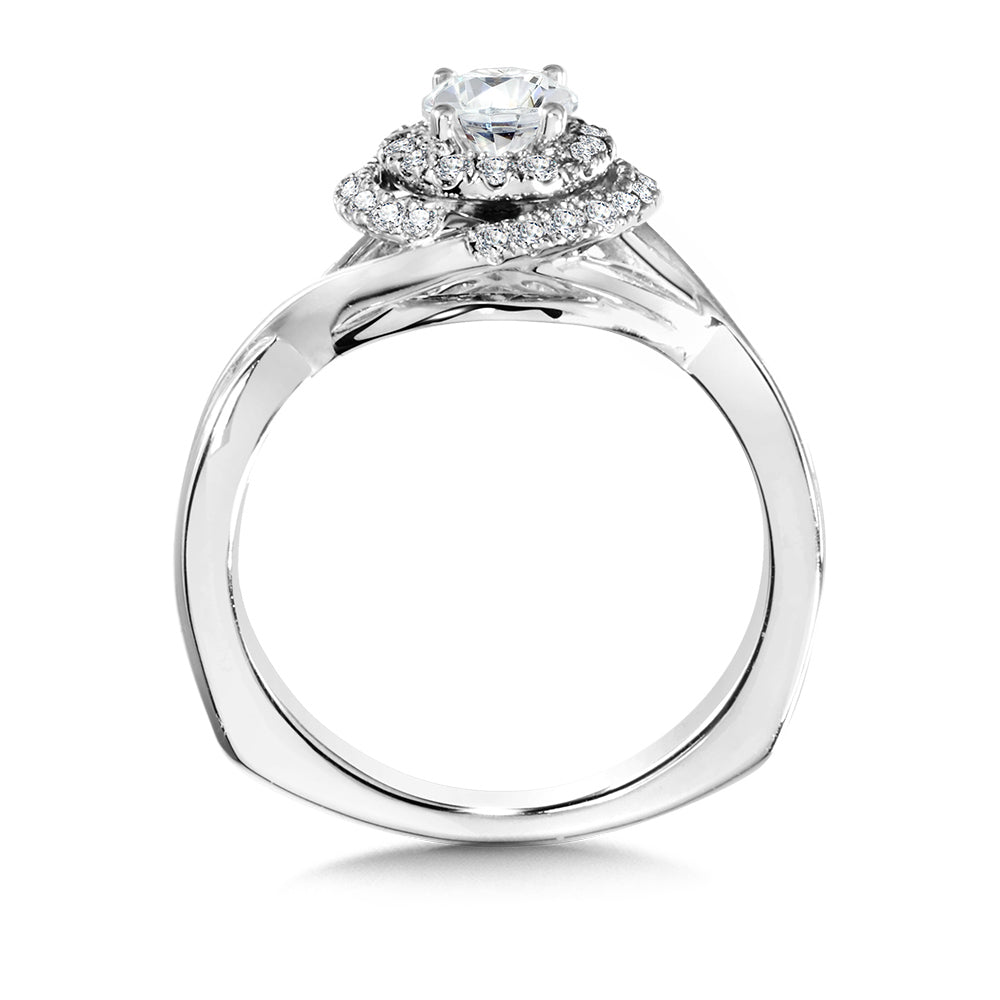 Double Halo Engagement Ring — R1055W