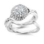 Double Halo Engagement Ring — R1055W