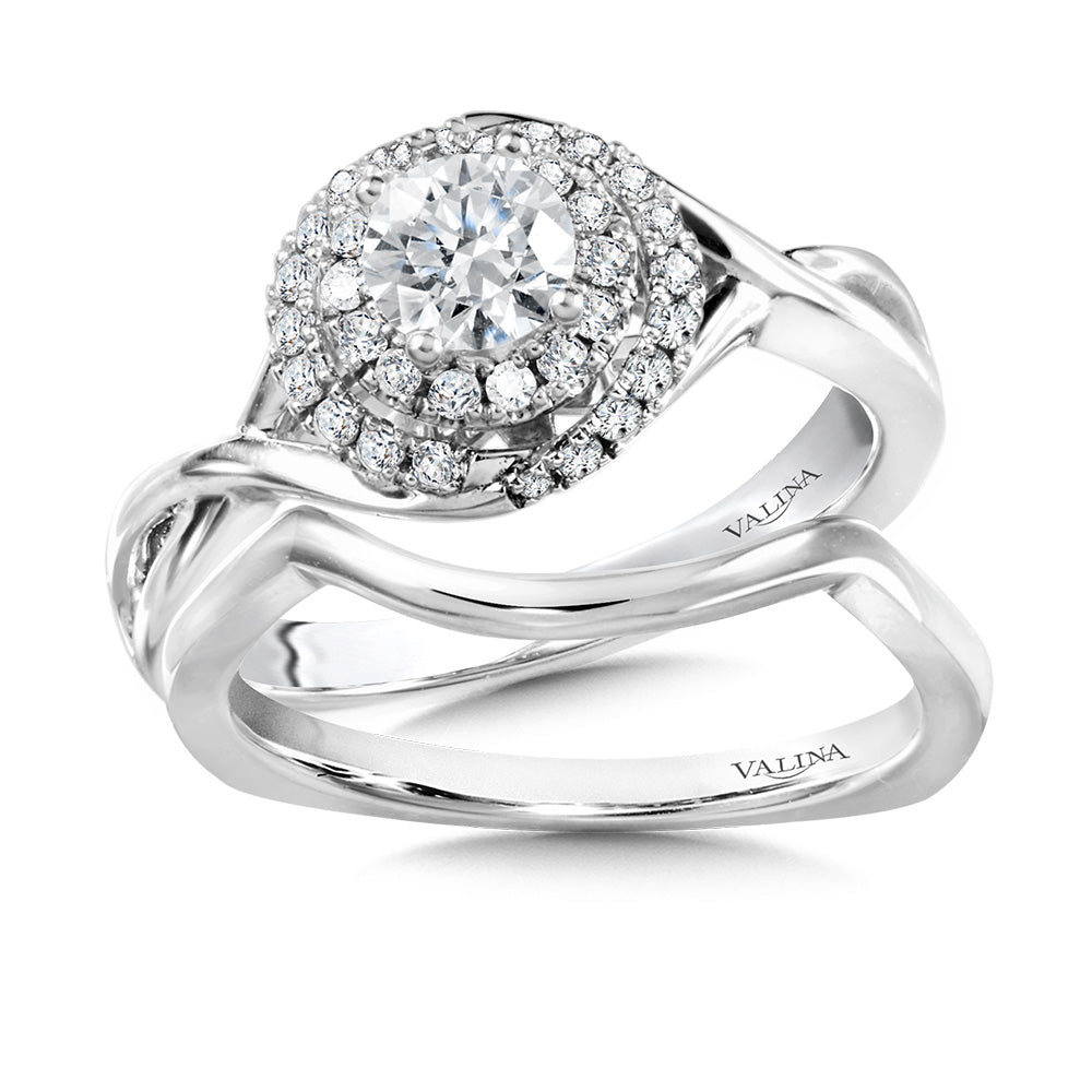 Double Halo Engagement Ring — R1055W