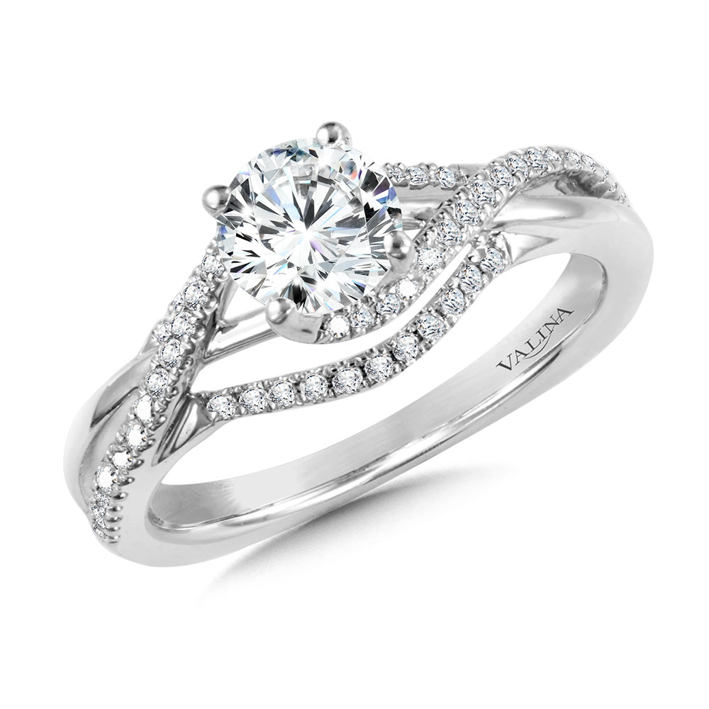 Spiral Diamond Engagement Ring — R1056W