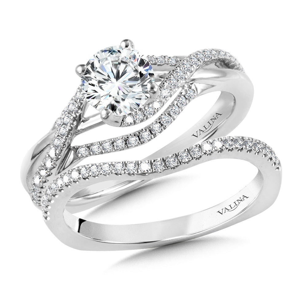 Spiral Diamond Engagement Ring — R1056W