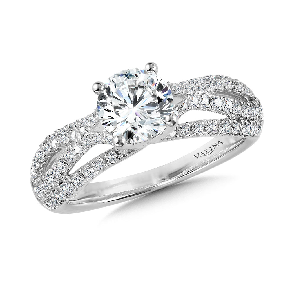 Split Shank Diamond Engagement Ring — R1057W