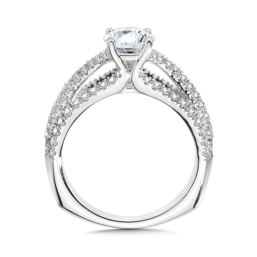 Split Shank Diamond Engagement Ring — R1057W