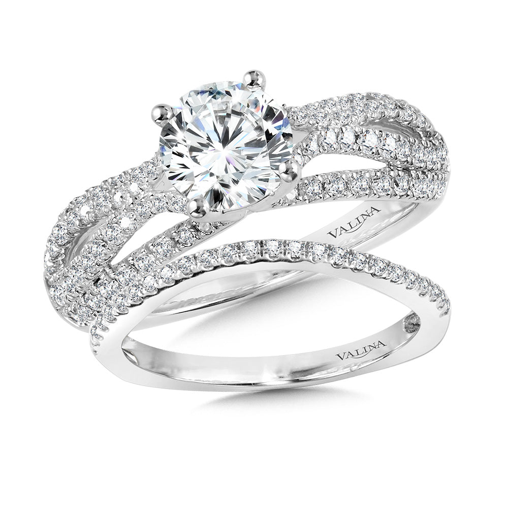 Split Shank Diamond Engagement Ring — R1057W