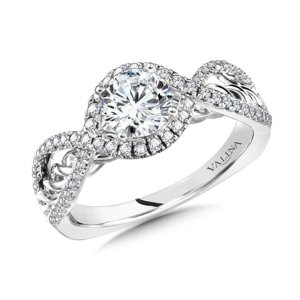 Spiral Diamond Engagement Ring — R1058W