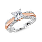 Princess-Cut Dual-Tone Diamond Engagement Ring — R1059WP