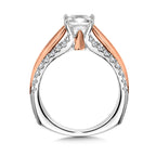 Princess-Cut Dual-Tone Diamond Engagement Ring — R1059WP