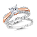 Princess-Cut Dual-Tone Diamond Engagement Ring — R1059WP