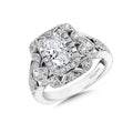 Vintage Double Halo Diamond Engagement Ring — R1063W