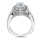 Vintage Double Halo Diamond Engagement Ring — R1063W