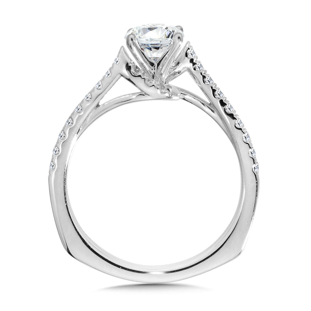 Spiral Diamond Engagement Ring — R1064W