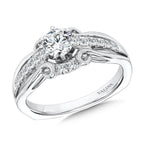 Vintage Six-Prong Milgrain Diamond Engagement Ring — R1067W