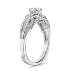 Vintage Six-Prong Milgrain Diamond Engagement Ring — R1067W
