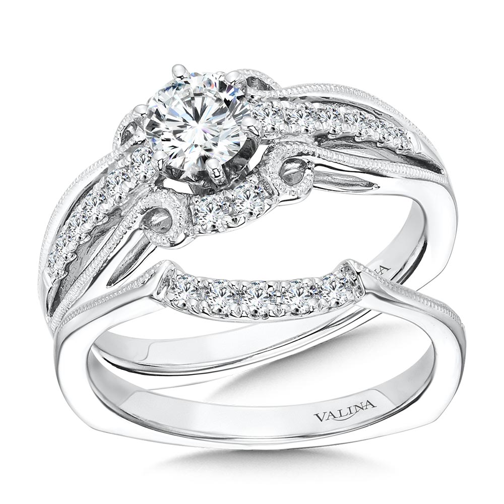 Vintage Six-Prong Milgrain Diamond Engagement Ring — R1067W