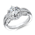 Vintage Six-Prong Milgrain Diamond Engagement Ring — R1068W