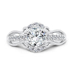 Vintage Six-Prong Milgrain Diamond Engagement Ring — R1068W