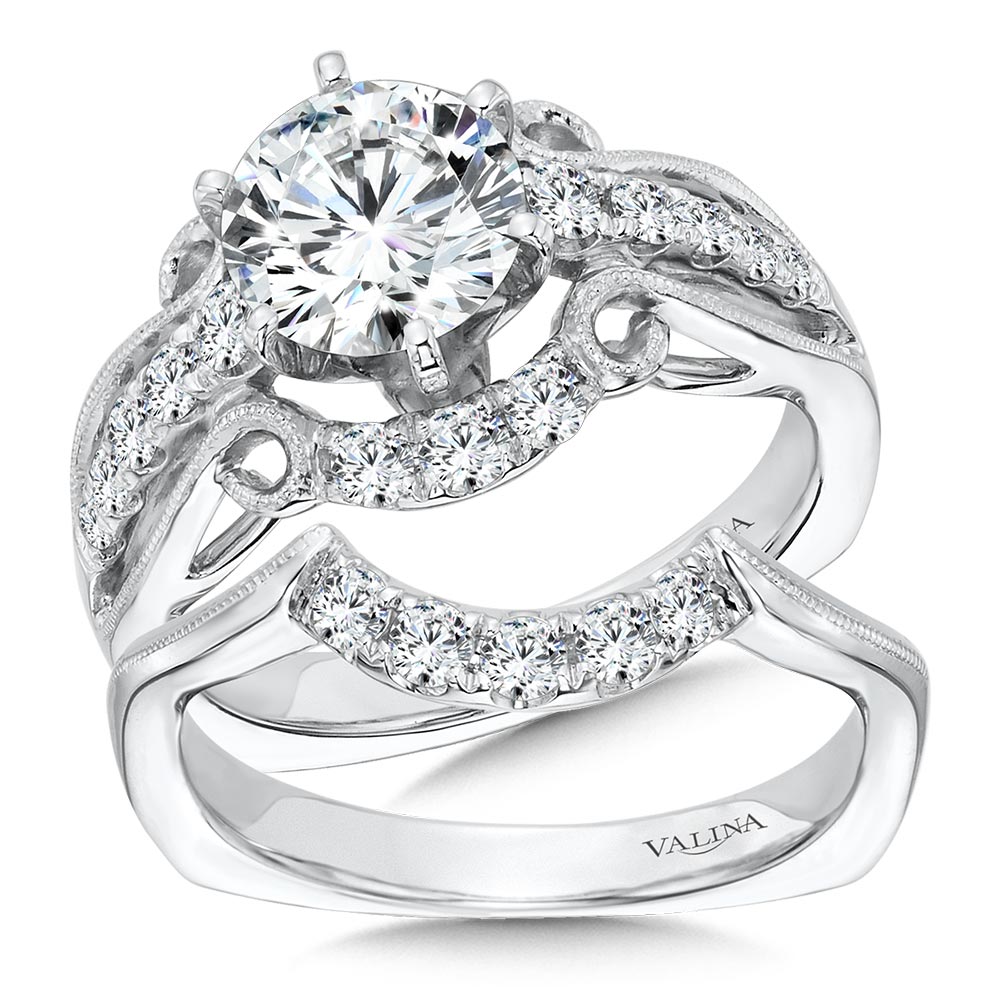 Vintage Six-Prong Milgrain Diamond Engagement Ring — R1069W