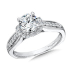 Vintage Milgrain Diamond Engagement Ring — R1070W