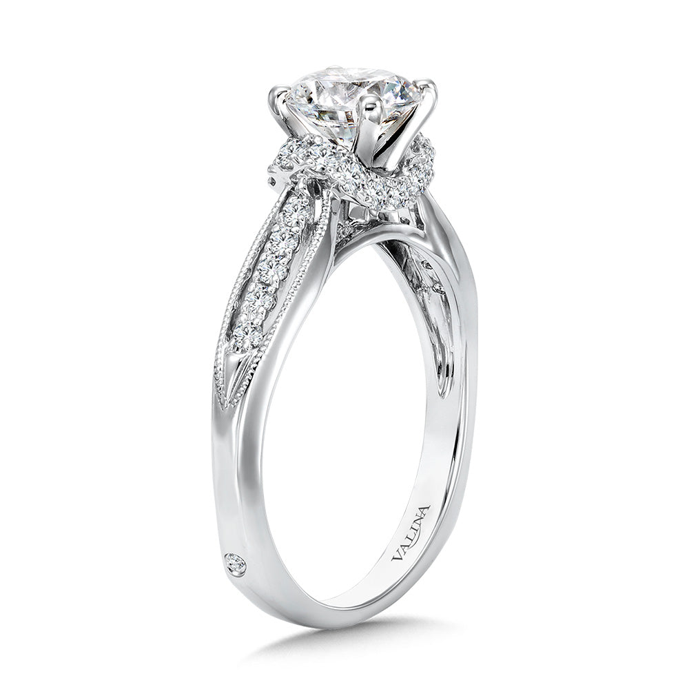 Vintage Milgrain Diamond Engagement Ring — R1070W