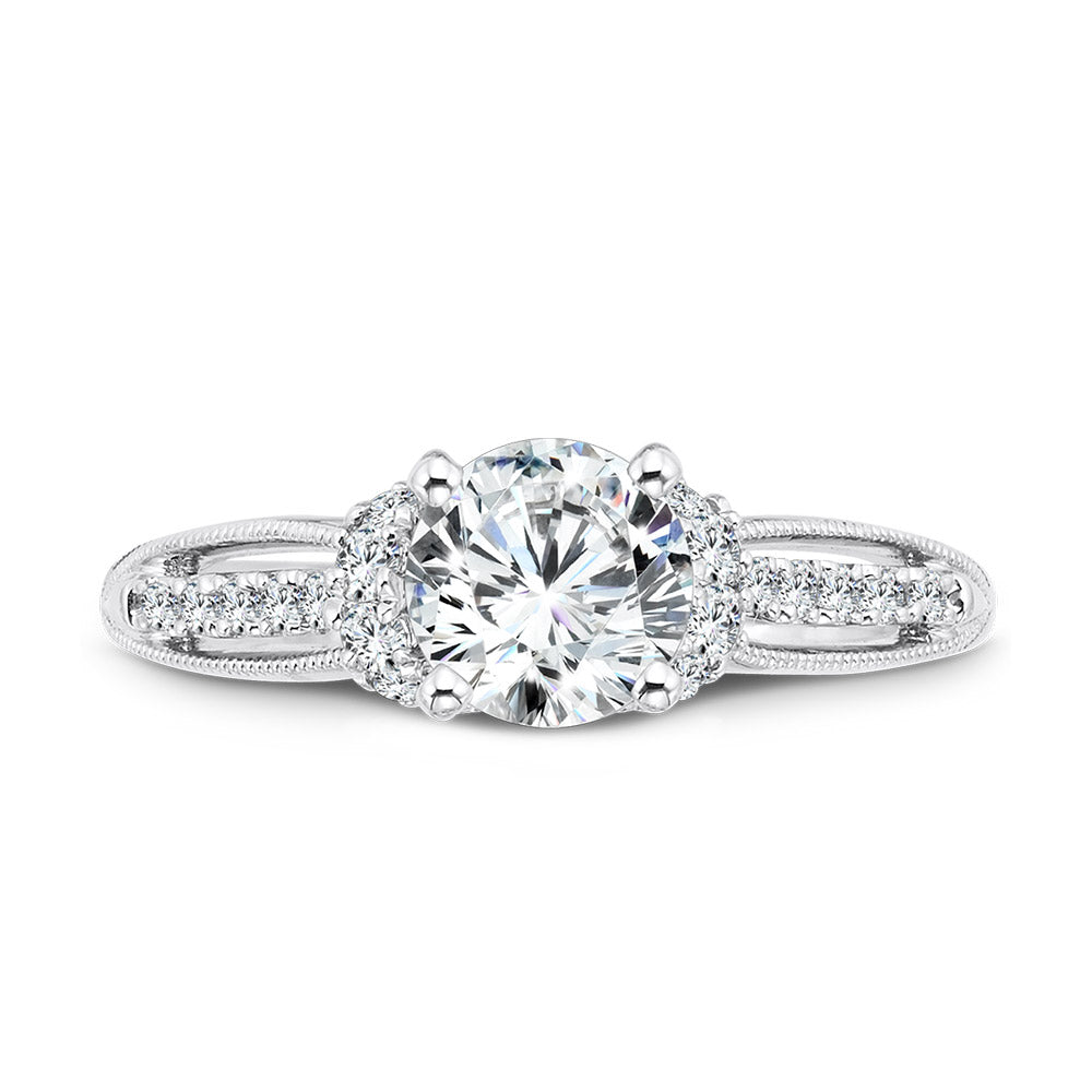 Vintage Milgrain Diamond Engagement Ring — R1070W