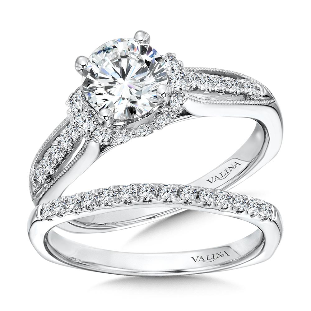 Vintage Milgrain Diamond Engagement Ring — R1070W
