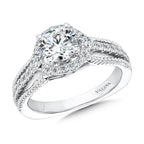 Vintage Diamond Halo Engagement Ring — R1072W