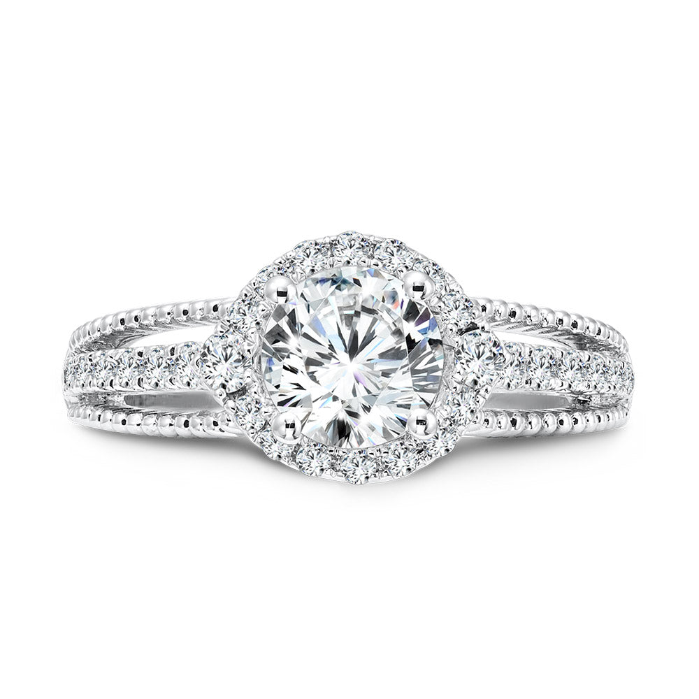 Vintage Diamond Halo Engagement Ring — R1072W
