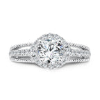 Vintage Diamond Halo Engagement Ring — R1072W