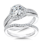 Vintage Diamond Halo Engagement Ring — R1072W