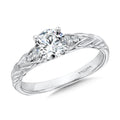 Vintage Chevron Diamond Engagement Ring — R1073W