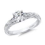 Vintage Chevron Diamond Engagement Ring — R1073W