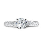 Vintage Chevron Diamond Engagement Ring — R1073W