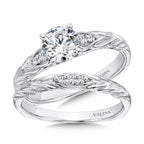 Vintage Chevron Diamond Engagement Ring — R1073W