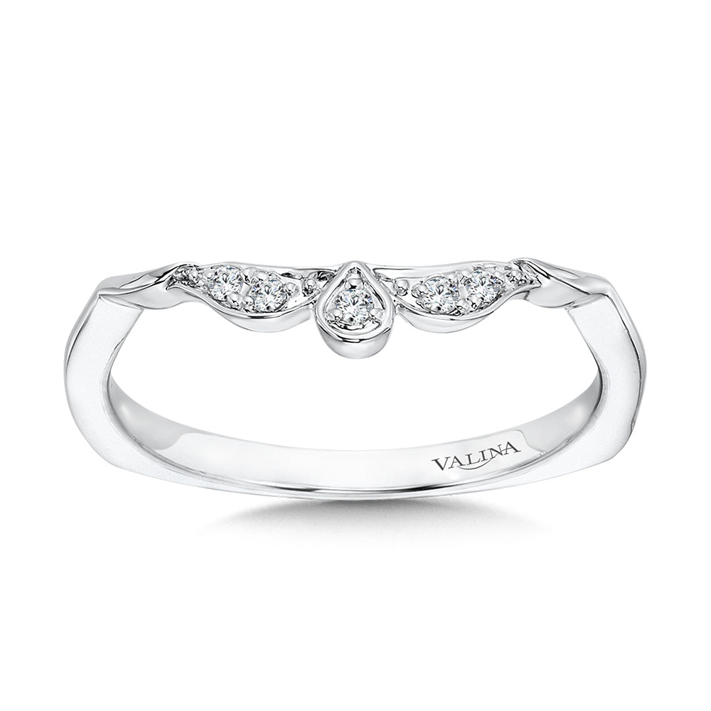 Vintage Crown Diamond Wedding Band — R1074BW